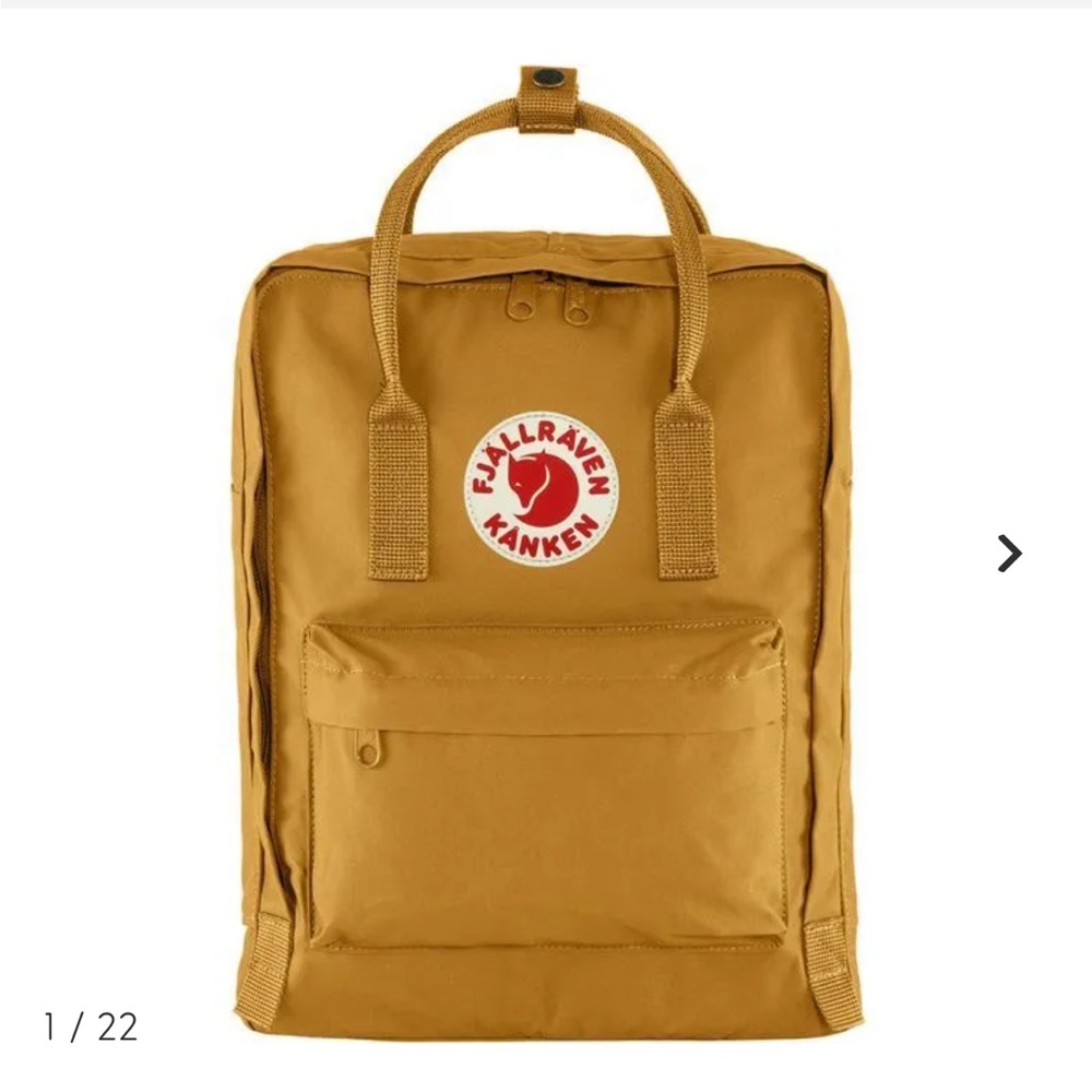 EUC mustard yellow (I think “acorn” on website) kanken everyday outdoor backpack